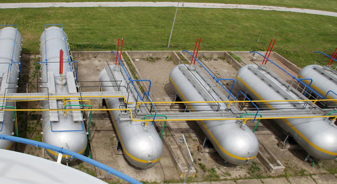 LPG Tank Farm. Refinery, Gas Plant. Liquefied Petroleum Gas Storage