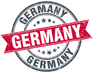 Germany red round grunge vintage ribbon stamp