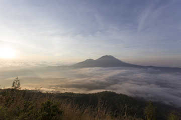 Naklejka na ściany i meble Landscape of Batur volcano