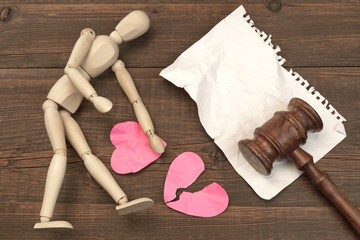 Divorce Concept In The Court. Gavel, Law Book, Judges Gavel