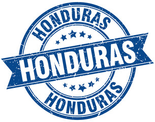 Honduras blue round grunge vintage ribbon stamp