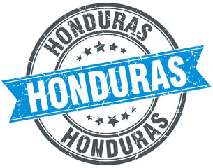 Honduras blue round grunge vintage ribbon stamp