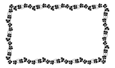Black and white frame with shamrock silhouette