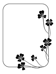 Black and white frame with shamrock silhouette