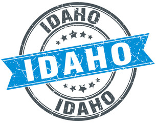 Idaho blue round grunge vintage ribbon stamp