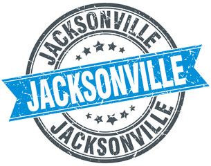Fototapeta premium Jacksonville blue round grunge vintage ribbon stamp