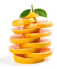 Fototapeta na wymiar Circular slices of grapefruit