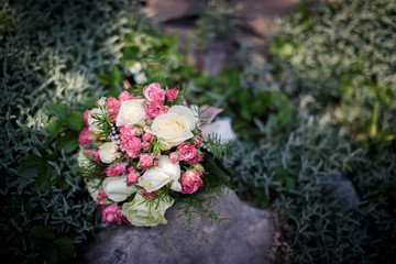 closeup shot of beautiful wedding bouquet