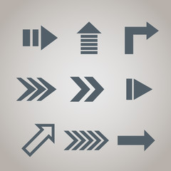 Arrows isolated set. Vector
