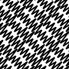 Vector seamless texture. Modern geometric background. Monochrome pattern of broken lines arranged diagonally.