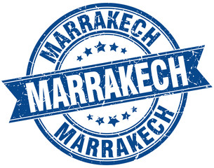 Marrakech blue round grunge vintage ribbon stamp