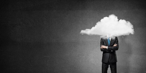 Cloud headed businessman