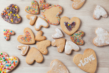 Cookies Background for Valentines day postcard