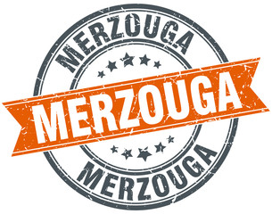 Merzouga red round grunge vintage ribbon stamp