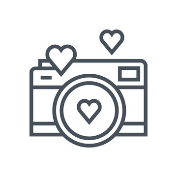 Valentines day camera icon