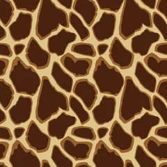Tapeten Tierhaut Nahtloses Muster der Giraffenhaut, Vektorillustrationshintergrund