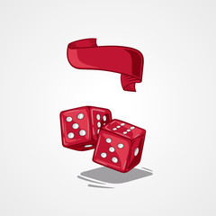Vector illustration two dice. Symbol of gambling and luck. Game in casino. Handdrawing symbol.