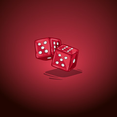 Vector illustration two dice. Symbol of gambling and luck. Game in casino. Handdrawing symbol.