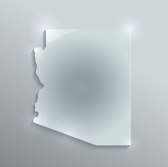 Arizona map glass card paper 3D vector