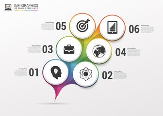 Abstract infographic flower template. Colorful. Vector
