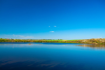 Picturesque forest and the river