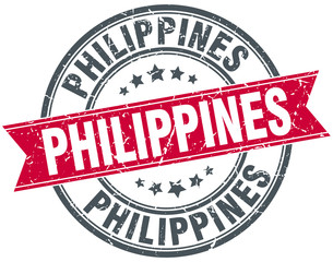 Philippines red round grunge vintage ribbon stamp