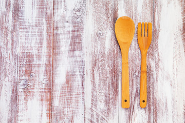 kitchen devices isolated on a wooden background