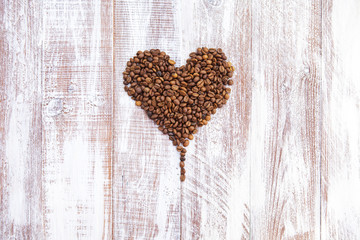 coffee grains as a heart I love to coffee