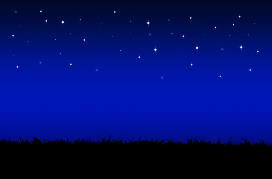 star night sky above the field