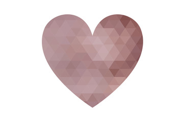 Polygonal heart on a white background.