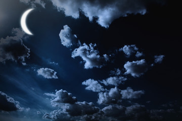 Obraz na płótnie Canvas Night sky with stars and full moon background