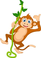 Fototapete Affe cute monkey cartoon hanging