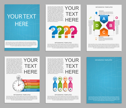 Collection Infographics for business brochures and presentations.