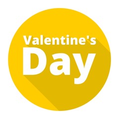 Valentine's day icon with long shadow