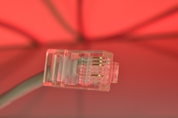 red modular connector 8P8C (rj45)