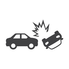 car crash black simple icon on white background for web - 101081131
