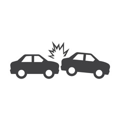 car crash black simple icon on white background for web - 101081144