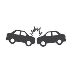 car crash black simple icon on white background for web - 101081151