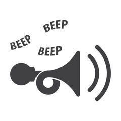 car beep black simple icon on white background for web