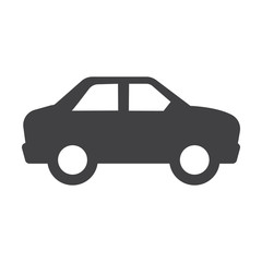 car black simple icon on white background for web