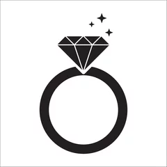 Fotobehang diamond ring black icon © valeriyakozoriz