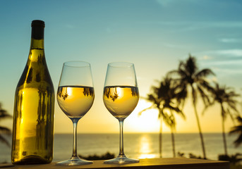 wine by the sea. 