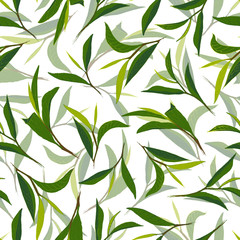Pure tea in two layers. Hand drawn seamless pattern