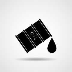 Barrel of oil with a drop. Icon. Vector