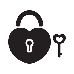 black lock with key