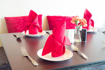 restaurant decoration in red