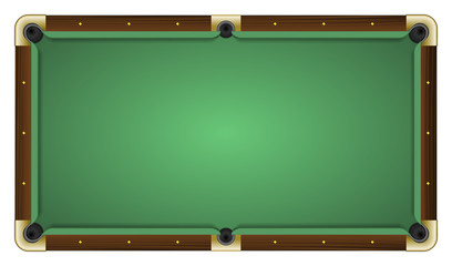 Empty green pool table