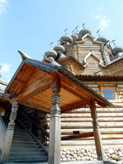 Obraz premium Kirche Holz Dorf Russland Sankt Petersburg Architektur traditionell Tradition