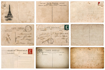 Antique french postcard with stamp from Paris