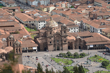 Central square In Cuzco with Cathedral La Compania, Plaza de Arm